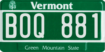 VT license plate BOQ881