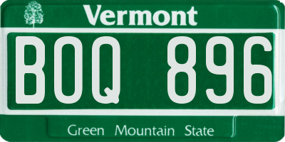 VT license plate BOQ896