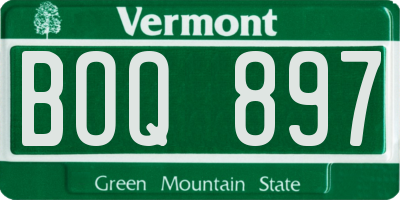 VT license plate BOQ897
