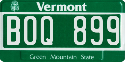 VT license plate BOQ899