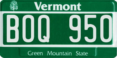 VT license plate BOQ950