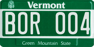 VT license plate BOR004