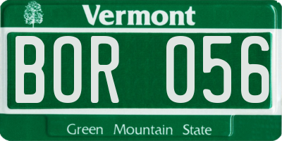 VT license plate BOR056