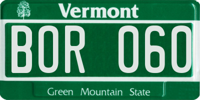 VT license plate BOR060