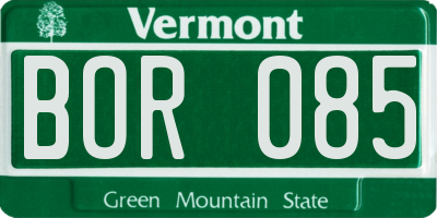 VT license plate BOR085