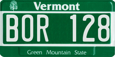 VT license plate BOR128