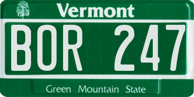 VT license plate BOR247