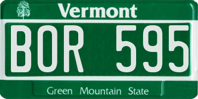VT license plate BOR595