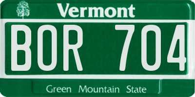VT license plate BOR704