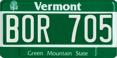 VT license plate BOR705