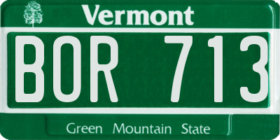 VT license plate BOR713