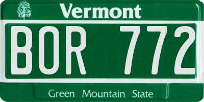 VT license plate BOR772