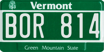 VT license plate BOR814