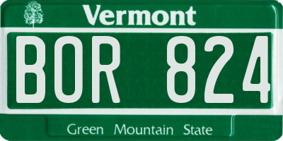 VT license plate BOR824