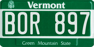VT license plate BOR897