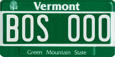 VT license plate BOS000