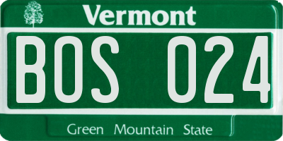 VT license plate BOS024