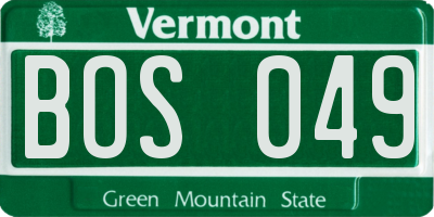 VT license plate BOS049