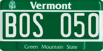 VT license plate BOS050