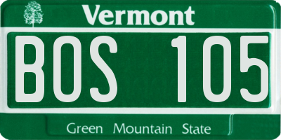VT license plate BOS105