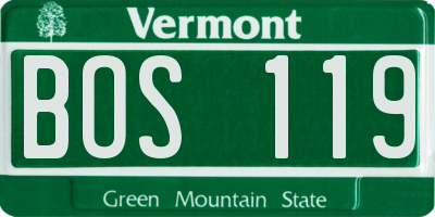 VT license plate BOS119
