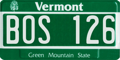 VT license plate BOS126