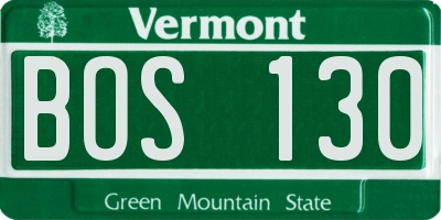 VT license plate BOS130