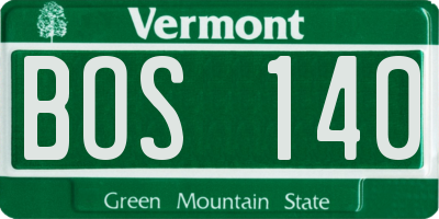 VT license plate BOS140