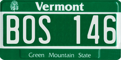 VT license plate BOS146