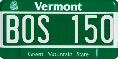 VT license plate BOS150