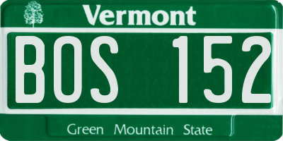 VT license plate BOS152