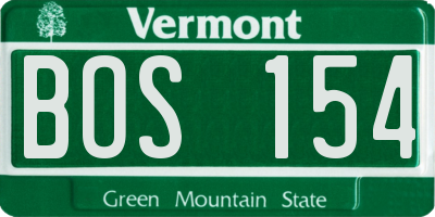 VT license plate BOS154