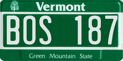 VT license plate BOS187