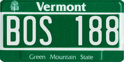 VT license plate BOS188
