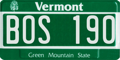 VT license plate BOS190