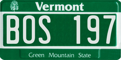 VT license plate BOS197