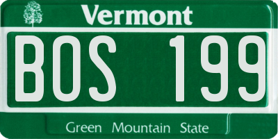 VT license plate BOS199