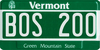 VT license plate BOS200
