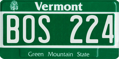 VT license plate BOS224