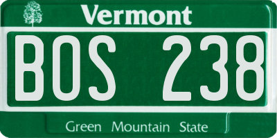 VT license plate BOS238