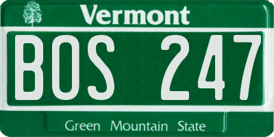 VT license plate BOS247