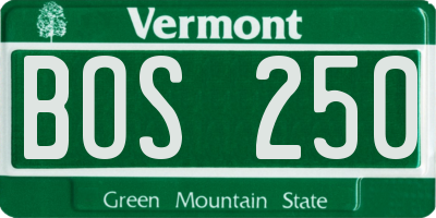 VT license plate BOS250
