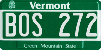 VT license plate BOS272