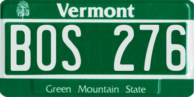VT license plate BOS276