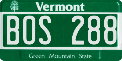 VT license plate BOS288