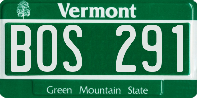 VT license plate BOS291