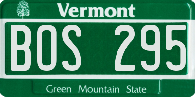 VT license plate BOS295