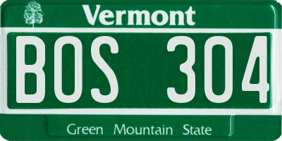 VT license plate BOS304