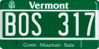 VT license plate BOS317