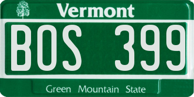 VT license plate BOS399